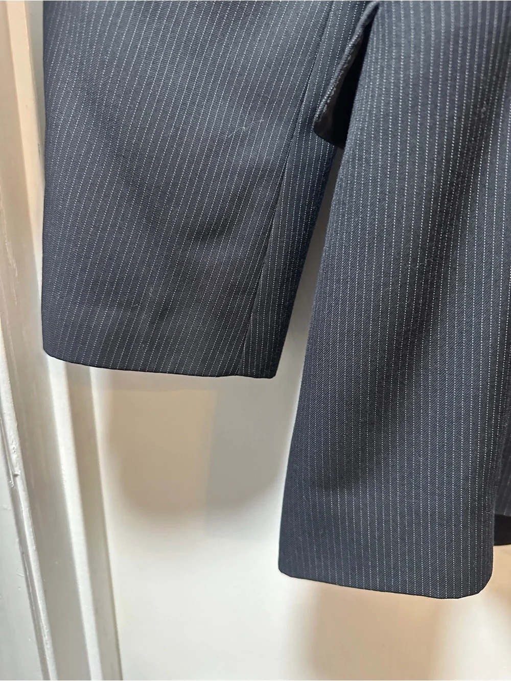 2 Men’s Black Suit Jackets 40L & 38R Repair Lot Midtown Man Marc Tulio Stretch